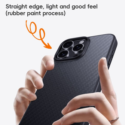 For iPhone 16 Plus Carbon Fiber Kevlar MagSafe Magnetic Phone Case(Black) by buy2fix