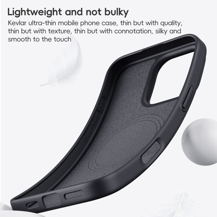 For iPhone 16 Plus Carbon Fiber Kevlar MagSafe Magnetic Phone Case(Black) by buy2fix