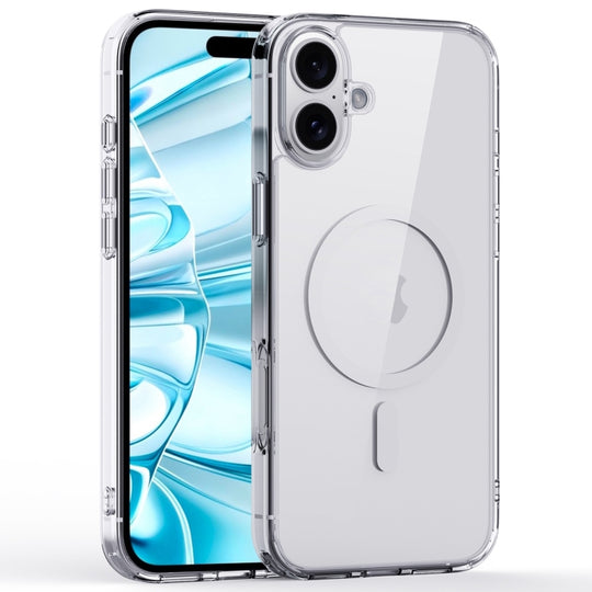 For iPhone 16 Crystal Clear MagSafe Magnetic Phone Case(Transparent)