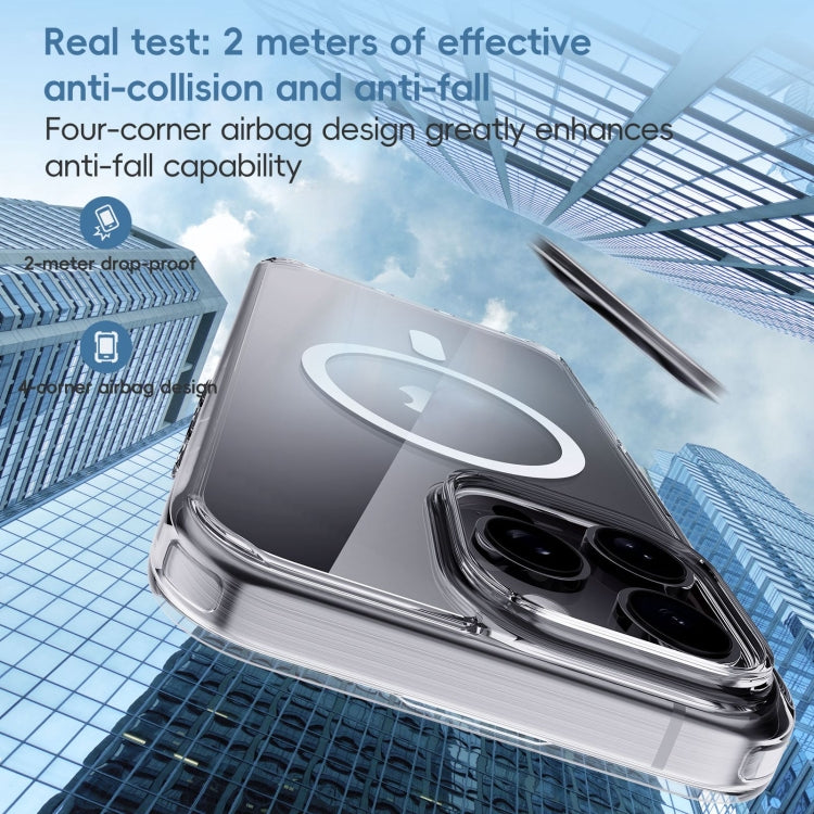 For iPhone 16 Pro Max Crystal Clear MagSafe Magnetic Phone Case(Transparent Black) by buy2fix