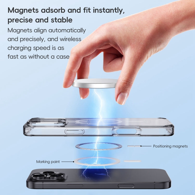 For iPhone 16 Pro Max Crystal Clear MagSafe Magnetic Phone Case(Transparent Black) by buy2fix