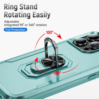 For iPhone 16 Pro Pioneer Armor Heavy Duty PC + TPU Phone Case with Holder(Green) by buy2fix