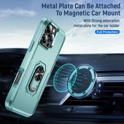 For iPhone 16 Pro Pioneer Armor Heavy Duty PC + TPU Phone Case with Holder(Green) by buy2fix