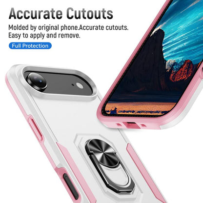 For iPhone Air Pioneer Armor Heavy Duty PC + TPU Phone Case with Holder(White+Pink) - iPhone Air Cases by buy2fix | Online Shopping UK | buy2fix