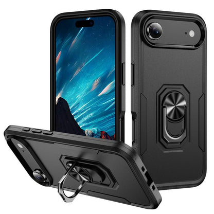 For iPhone Air Pioneer Armor Heavy Duty PC + TPU Phone Case with Holder(Black) - iPhone Air Cases by buy2fix | Online Shopping UK | buy2fix