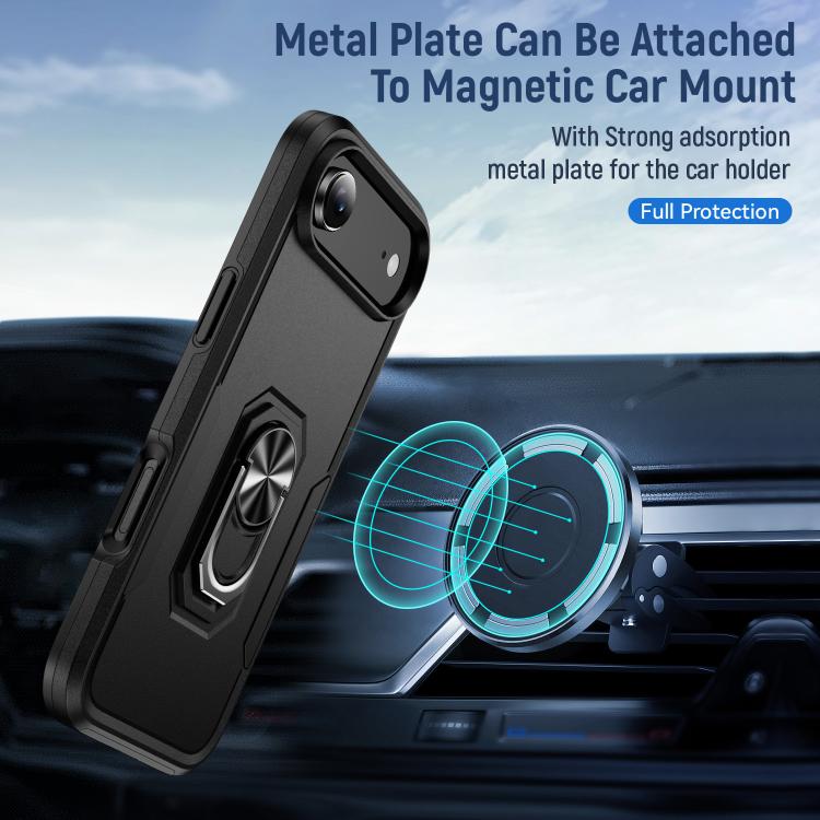 For iPhone Air Pioneer Armor Heavy Duty PC + TPU Phone Case with Holder(Black) - iPhone Air Cases by buy2fix | Online Shopping UK | buy2fix