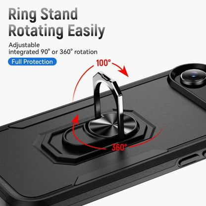 For iPhone Air Pioneer Armor Heavy Duty PC + TPU Phone Case with Holder(Black) - iPhone Air Cases by buy2fix | Online Shopping UK | buy2fix