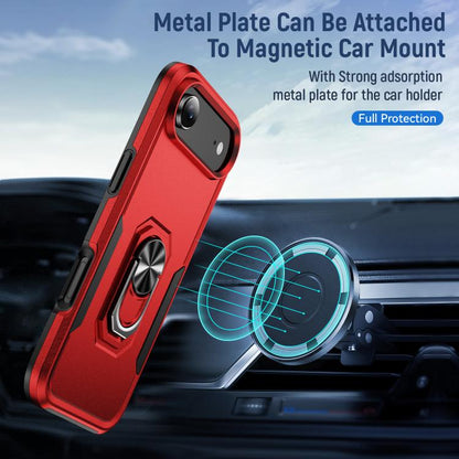 For iPhone Air Pioneer Armor Heavy Duty PC + TPU Phone Case with Holder(Red+Black) - iPhone Air Cases by buy2fix | Online Shopping UK | buy2fix