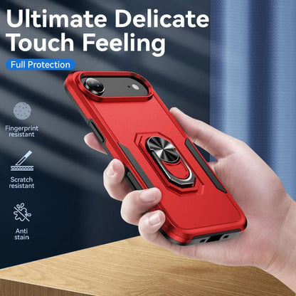 For iPhone Air Pioneer Armor Heavy Duty PC + TPU Phone Case with Holder(Red+Black) - iPhone Air Cases by buy2fix | Online Shopping UK | buy2fix