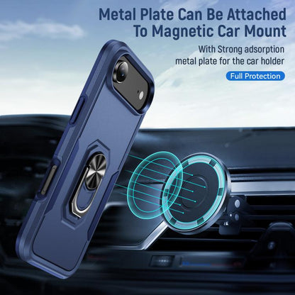 For iPhone Air Pioneer Armor Heavy Duty PC + TPU Phone Case with Holder(Blue) - iPhone Air Cases by buy2fix | Online Shopping UK | buy2fix