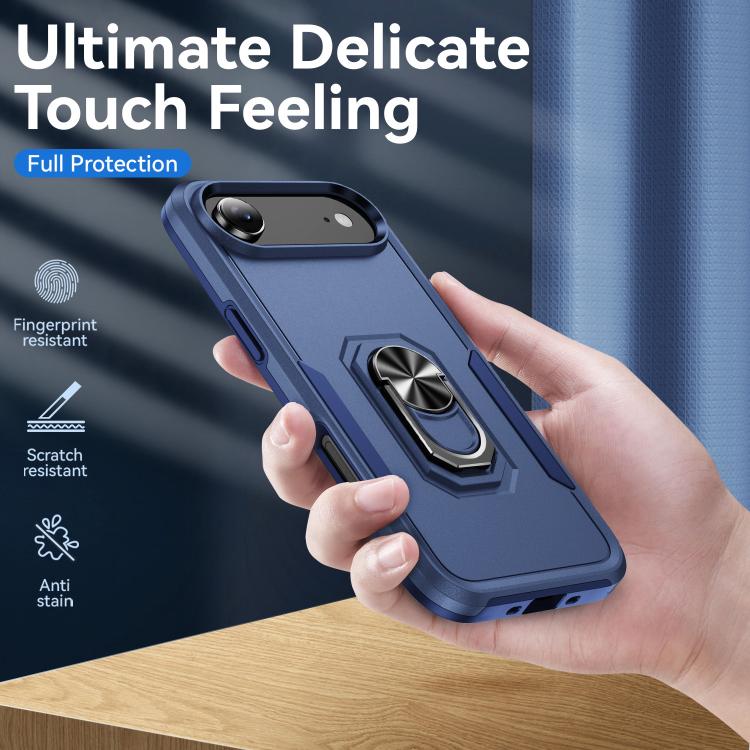 For iPhone Air Pioneer Armor Heavy Duty PC + TPU Phone Case with Holder(Blue) - iPhone Air Cases by buy2fix | Online Shopping UK | buy2fix