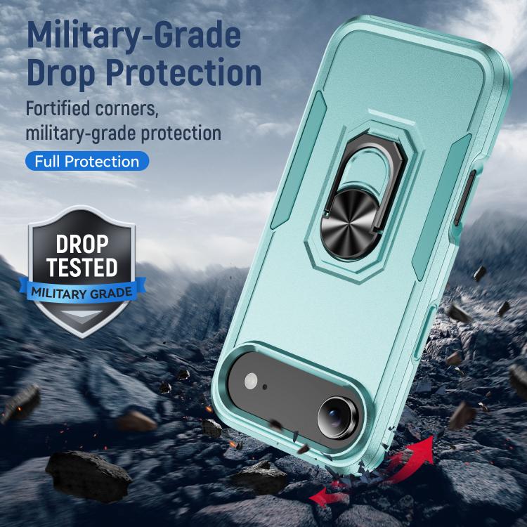 For iPhone Air Pioneer Armor Heavy Duty PC + TPU Phone Case with Holder(Green) - iPhone Air Cases by buy2fix | Online Shopping UK | buy2fix