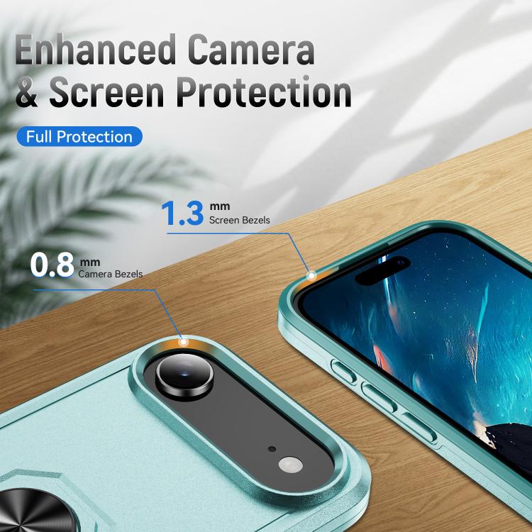 For iPhone Air Pioneer Armor Heavy Duty PC + TPU Phone Case with Holder(Green) - iPhone Air Cases by buy2fix | Online Shopping UK | buy2fix