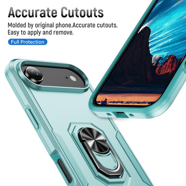 For iPhone Air Pioneer Armor Heavy Duty PC + TPU Phone Case with Holder(Green) - iPhone Air Cases by buy2fix | Online Shopping UK | buy2fix