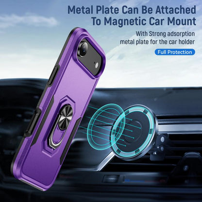For iPhone Air Pioneer Armor Heavy Duty PC + TPU Phone Case with Holder(Purple+Black) - iPhone Air Cases by buy2fix | Online Shopping UK | buy2fix