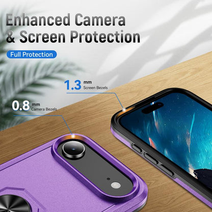 For iPhone Air Pioneer Armor Heavy Duty PC + TPU Phone Case with Holder(Purple+Black) - iPhone Air Cases by buy2fix | Online Shopping UK | buy2fix