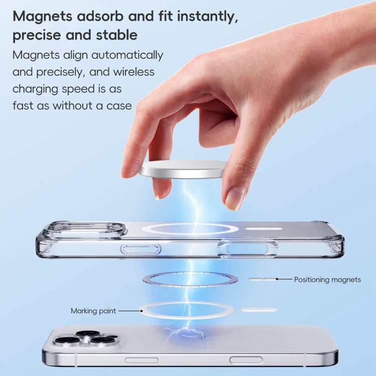 For iPhone 16 Pro Crystal Clear Frosted MagSafe Magnetic Phone Case(Transparent Titanium Blue) - iPhone 16 Pro Cases by buy2fix | Online Shopping UK | buy2fix