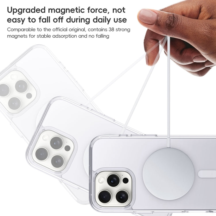For iPhone 16 Pro Crystal Clear Frosted MagSafe Magnetic Phone Case(Transparent Titanium Blue) - iPhone 16 Pro Cases by buy2fix | Online Shopping UK | buy2fix