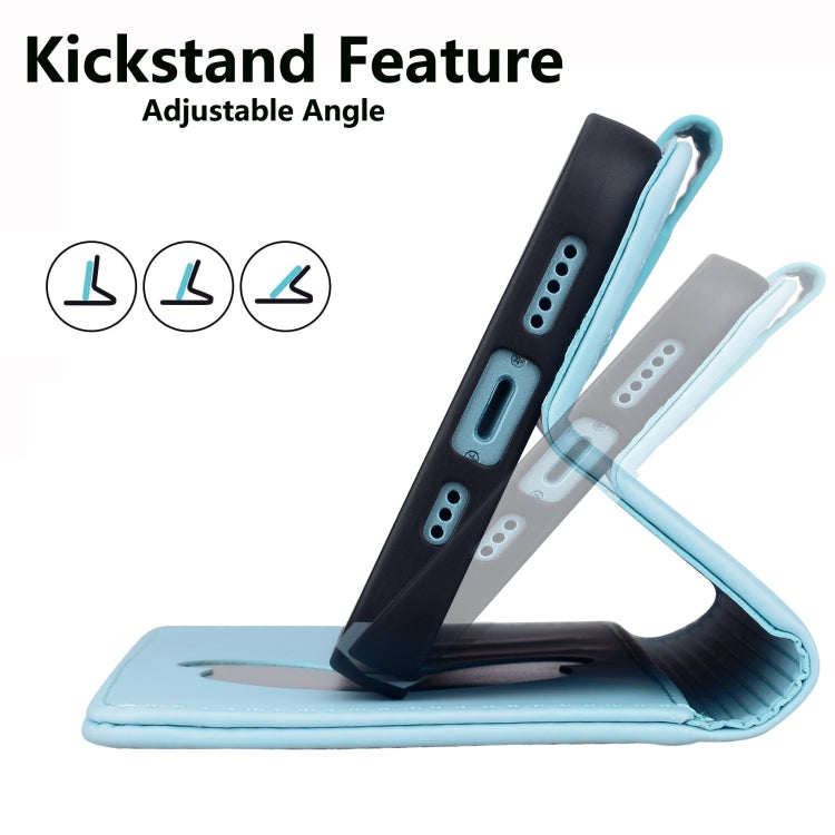 For Google Pixel 9 / 9 Pro Cute Cat Embossed Leather Phone Case(Sky Blue) by buy2fix