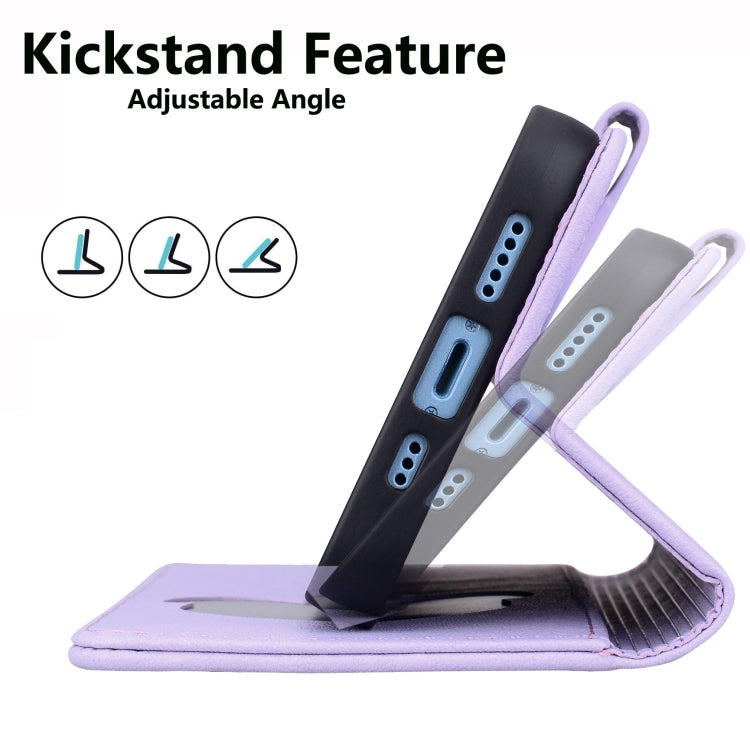 For Google Pixel 9 / 9 Pro Cute Cat Embossed Leather Phone Case(Purple) by buy2fix