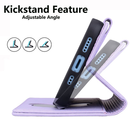 For Google Pixel 9 / 9 Pro Cute Cat Embossed Leather Phone Case(Purple) by buy2fix