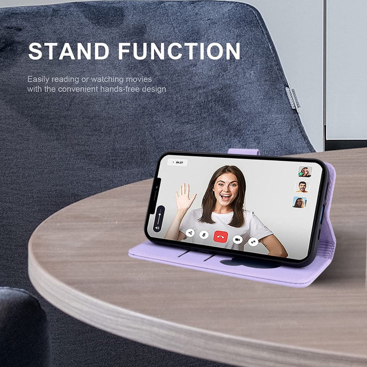 For Google Pixel 9 / 9 Pro Cute Cat Embossed Leather Phone Case(Purple) by buy2fix