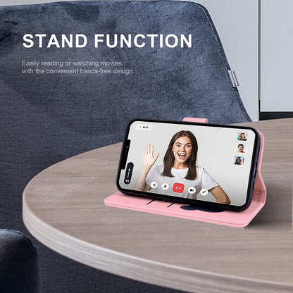 For Google Pixel 9 / 9 Pro Cute Cat Embossed Leather Phone Case(Pink) by buy2fix