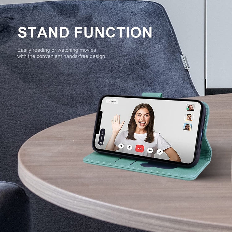 For Google Pixel 9 Pro XL Cute Cat Embossed Leather Phone Case(Green) by buy2fix