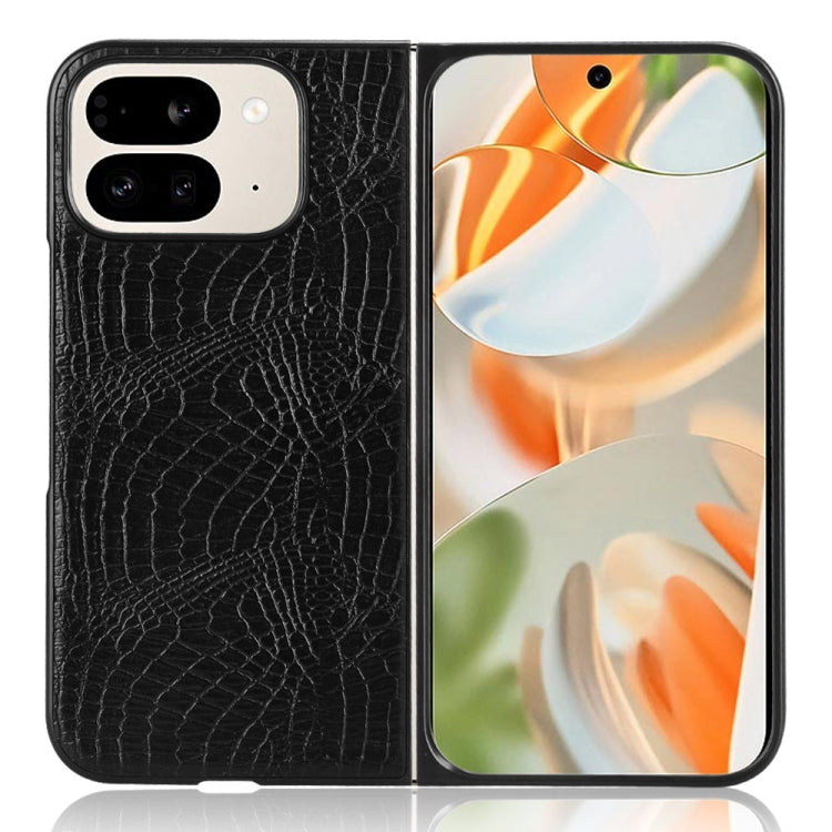 For Google Pixel 9 Pro Fold Crocodile Texture Back Cover Phone Case(Black) by buy2fix