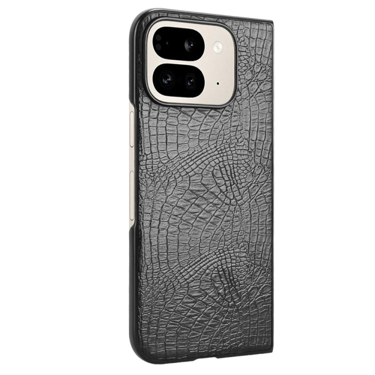 For Google Pixel 9 Pro Fold Crocodile Texture Back Cover Phone Case(Black) by buy2fix