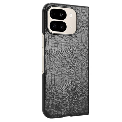 For Google Pixel 9 Pro Fold Crocodile Texture Back Cover Phone Case(Black) by buy2fix