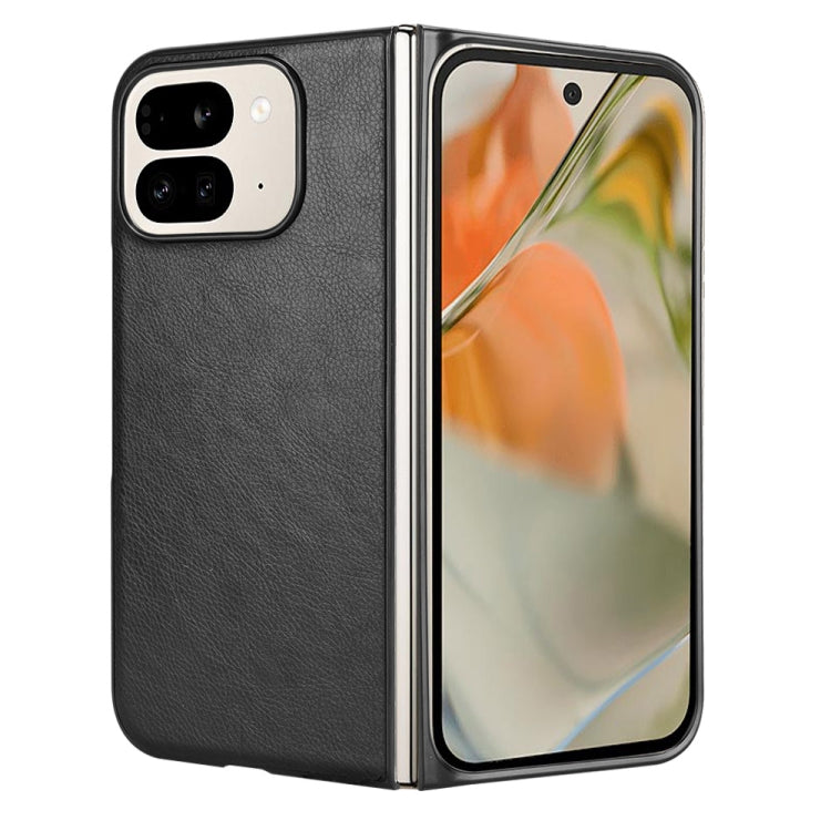For Google Pixel 9 Pro Fold Litchi Texture Back Cover Phone Case(Black) by buy2fix