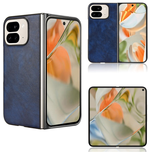 For Google Pixel 9 Pro Fold Litchi Texture Back Cover Phone Case(Blue) by buy2fix