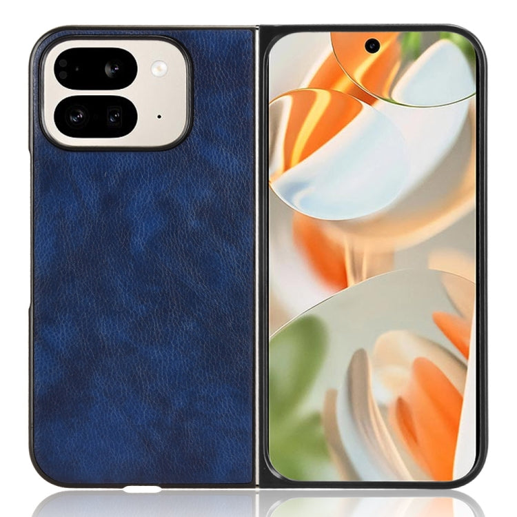 For Google Pixel 9 Pro Fold Litchi Texture Back Cover Phone Case(Blue) by buy2fix