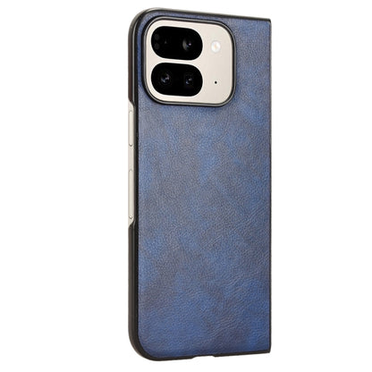 For Google Pixel 9 Pro Fold Litchi Texture Back Cover Phone Case(Blue) by buy2fix