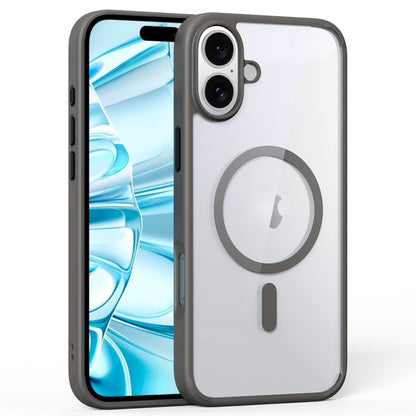 For iPhone 16 Plus Ming Shield Series MagSafe Magnetic Phone Case(Grey) - iPhone 16 Plus Cases by buy2fix | Online Shopping UK | buy2fix