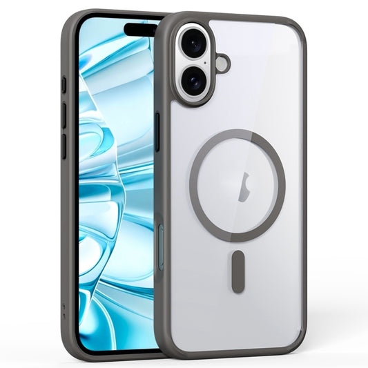 For iPhone 16 Plus Ming Shield Series MagSafe Magnetic Phone Case(Grey) - iPhone 16 Plus Cases by buy2fix | Online Shopping UK | buy2fix
