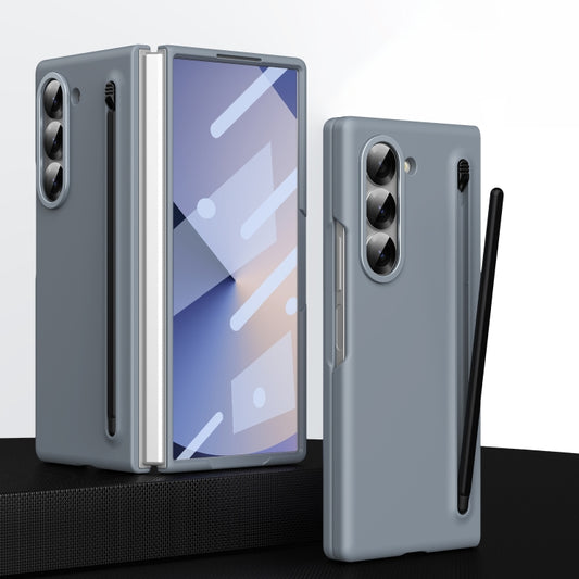For Samsung Galaxy Z Fold6 Integrated Skin Feel Foldable Phone Case with Capacitive Stylus(Grey) - Galaxy Z Fold6 5G Cases by buy2fix | Online Shopping UK | buy2fix