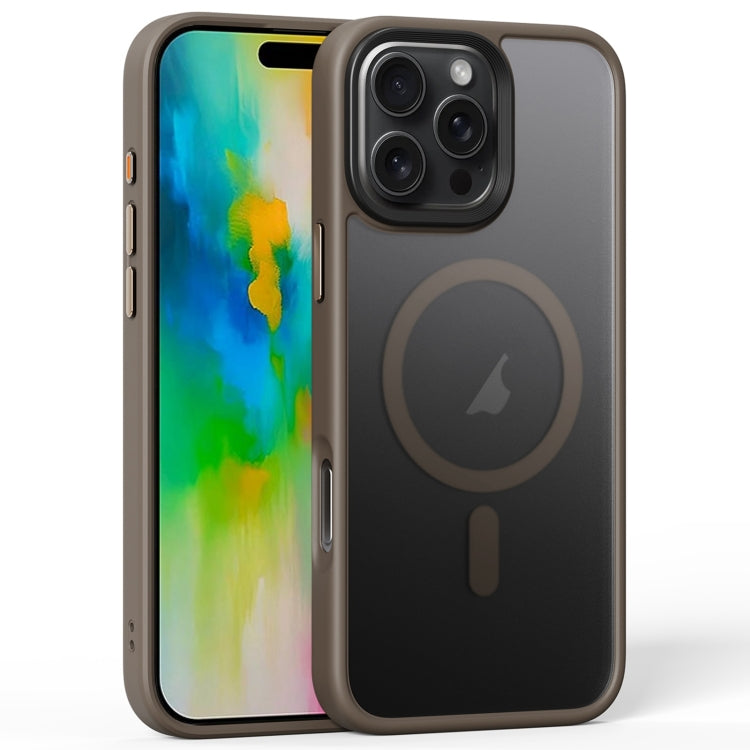 For iPhone 16 Pro Frosted MagSafe Magnetic Phone Case(Titanium Rose Gold) by buy2fix