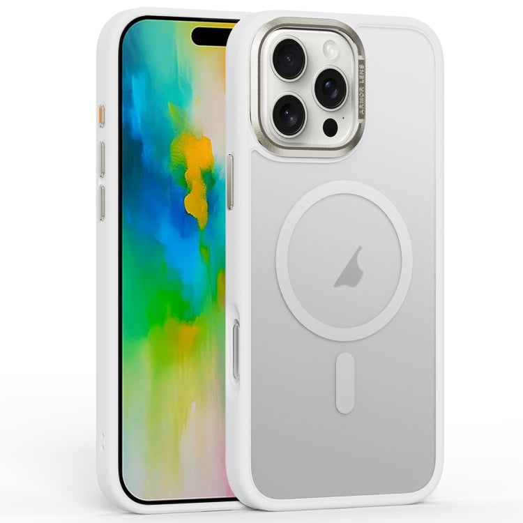 For iPhone 16 Pro Frosted MagSafe Magnetic Phone Case(White) by buy2fix