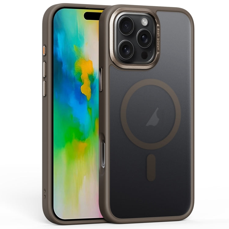 For iPhone 16 Pro Frosted MagSafe Magnetic Phone Case(Titanium Rose Gold) by buy2fix