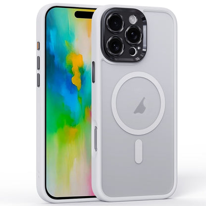 For iPhone 16 Pro Max Fine Hole Frosted MagSafe Magnetic Phone Case(White) by buy2fix