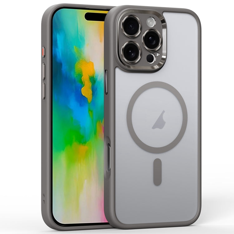 For iPhone 16 Pro Max Fine Hole Frosted MagSafe Magnetic Phone Case(Grey) - iPhone 16 Pro Max Cases by buy2fix | Online Shopping UK | buy2fix