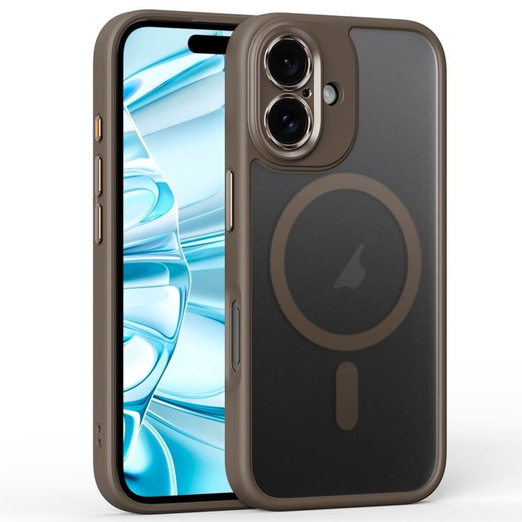 For iPhone 16 Plus Fine Hole Frosted MagSafe Magnetic Phone Case(Titanium Rose Gold) - iPhone 16 Plus Cases by buy2fix | Online Shopping UK | buy2fix