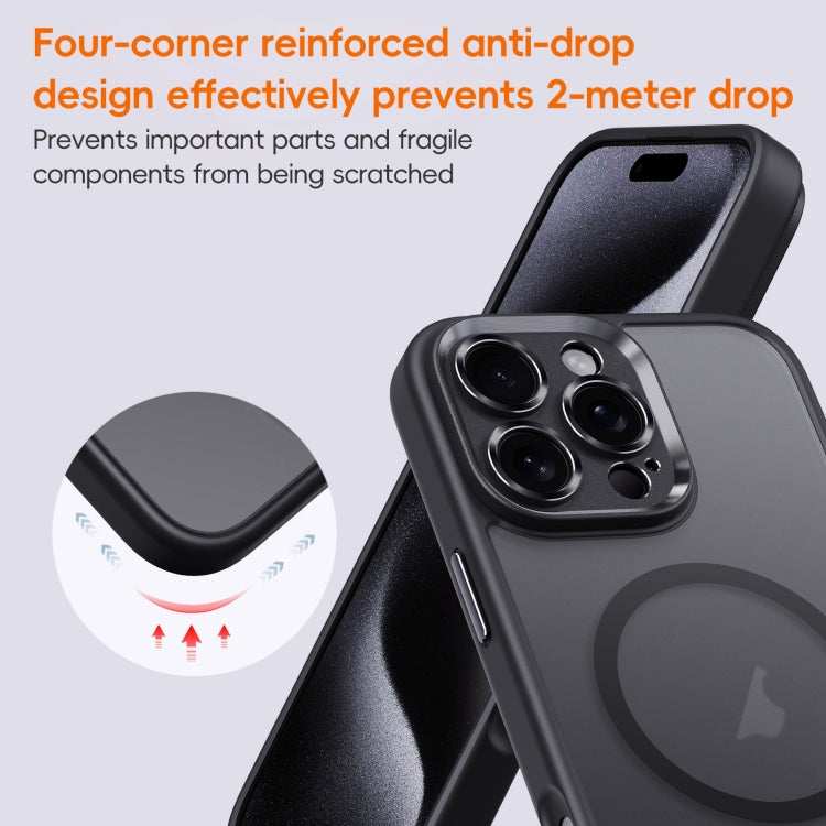 For iPhone 16 Pro Fine Hole Frosted MagSafe Magnetic Phone Case(Black) - iPhone 16 Pro Cases by buy2fix | Online Shopping UK | buy2fix