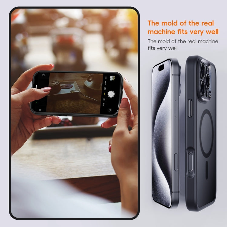 For iPhone 16 Pro Max Fine Hole Frosted MagSafe Magnetic Phone Case(Grey) - iPhone 16 Pro Max Cases by buy2fix | Online Shopping UK | buy2fix