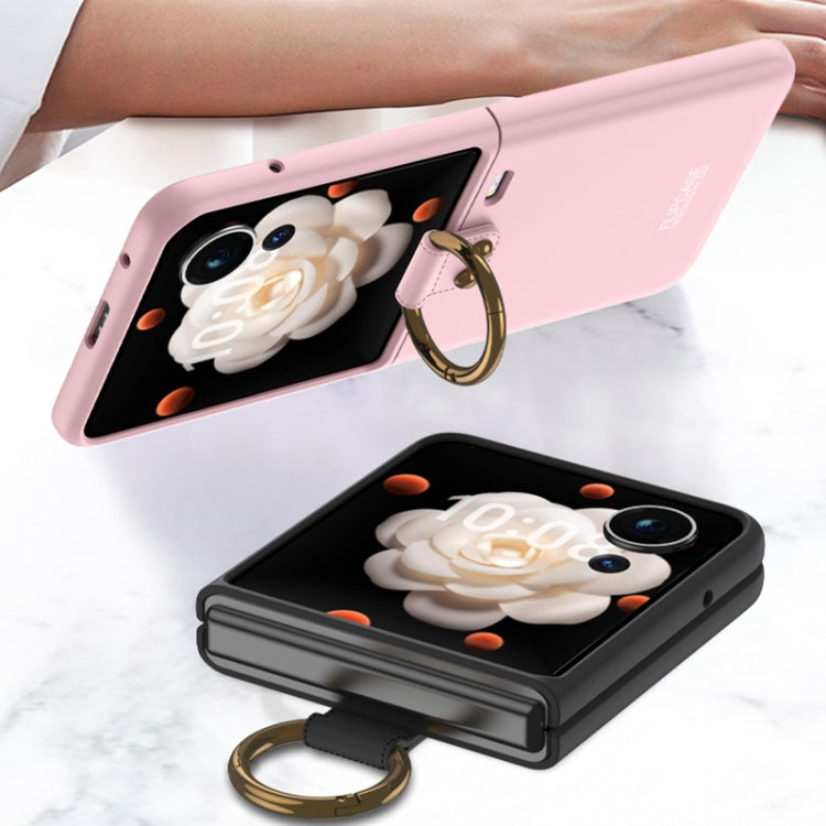 For Honor Magic V Flip GKK Ultra-thin Full Coverage Phone Case with Ring(Pink) - Honor Cases by GKK | Online Shopping UK | buy2fix