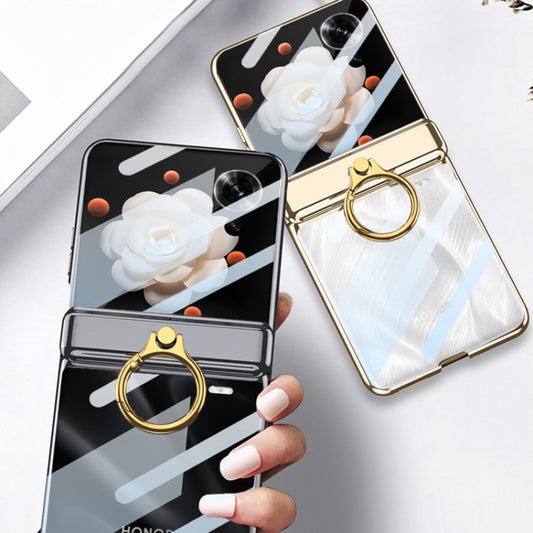 For Honor Magic V Flip GKK Integrated  Magnetic Folding Phantom Rotary Phone Case with Ring Holder(Champagne Gold) - Honor Cases by GKK | Online Shopping UK | buy2fix