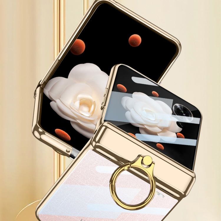 For Honor Magic V Flip GKK Integrated  Magnetic Folding Phantom Rotary Phone Case with Ring Holder(Black) - Honor Cases by GKK | Online Shopping UK | buy2fix
