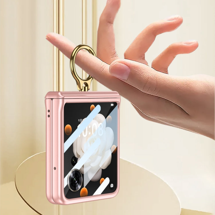 For Honor Magic V Flip GKK Integrated Magnetic Folding Hinge Full Coverage Phone Case with Ring Holder(Black) - Honor Cases by GKK | Online Shopping UK | buy2fix